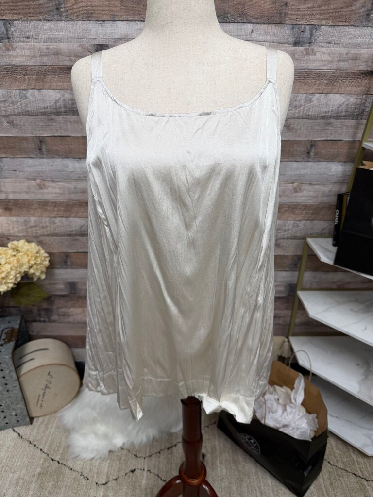 Eileen Fisher White Satin Tank Top
