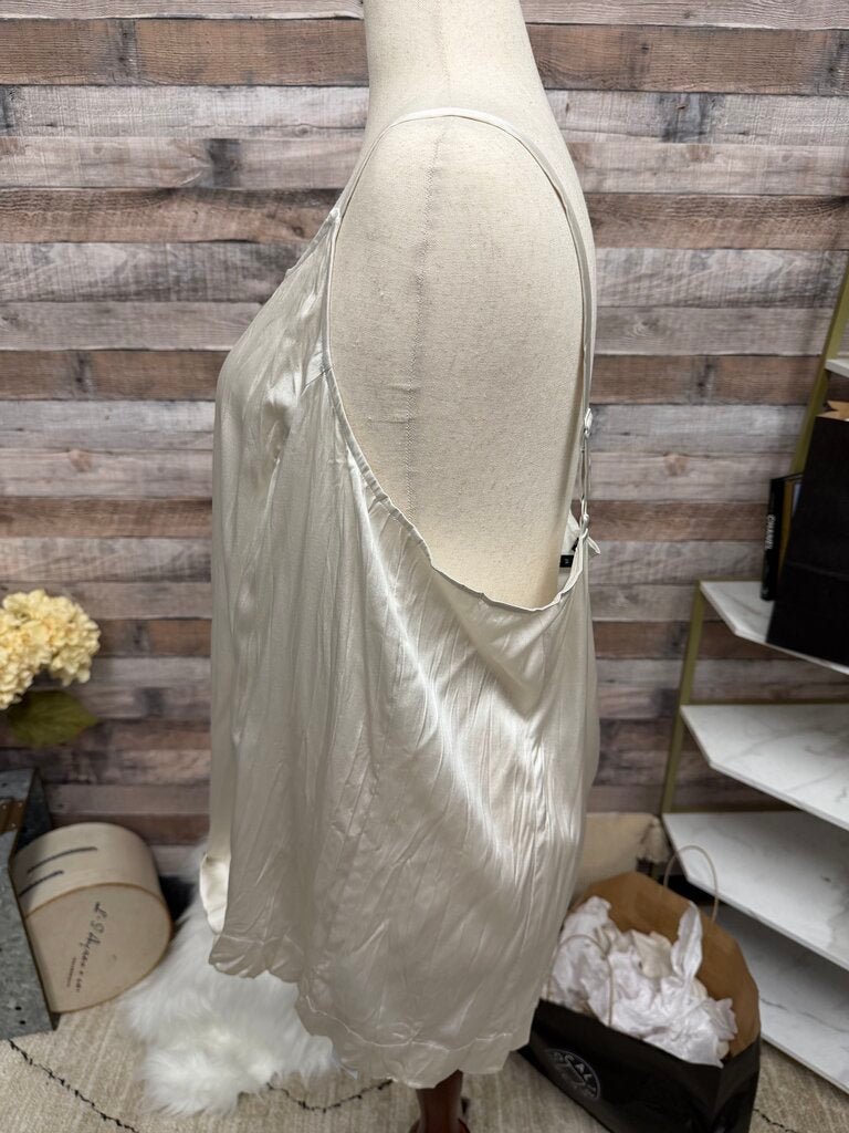 Eileen Fisher White Satin Tank Top