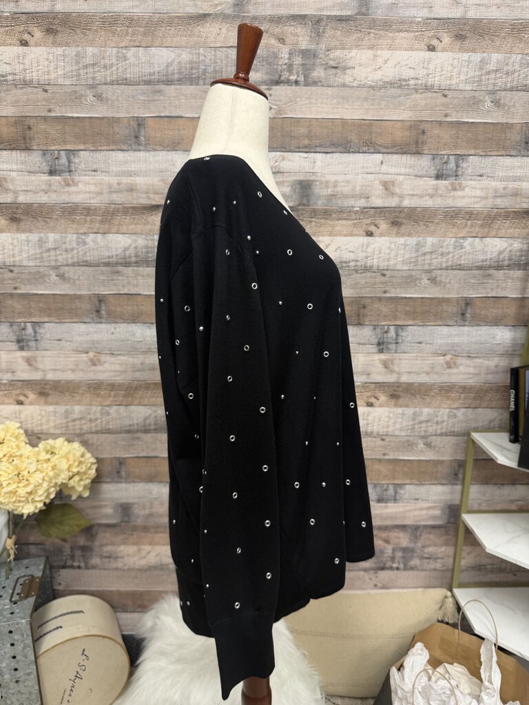 NWT Chico's Black Sweater With Eyelets Details