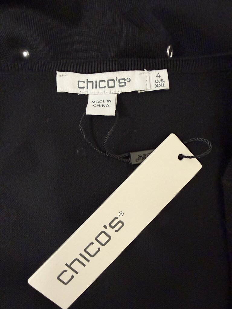 NWT Chico's Black Sweater With Eyelets Details