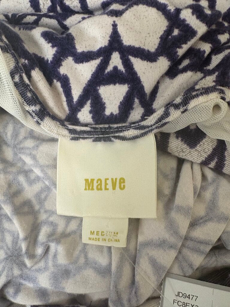 Maeve Anthro Blue & White Geo Tank Dress