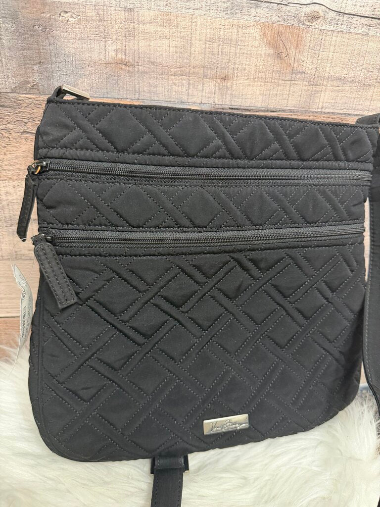 Vera Bradley Black Quilted Triple Zip Crossbody