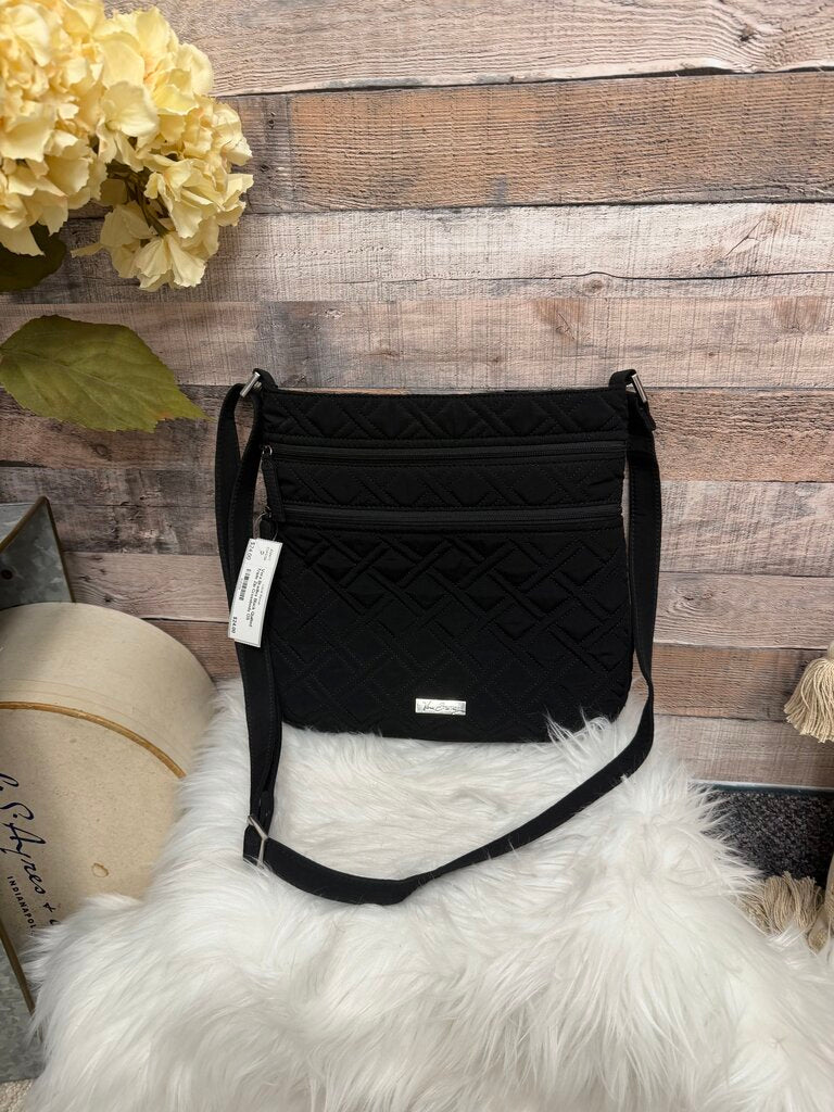 Vera Bradley Black Quilted Triple Zip Crossbody