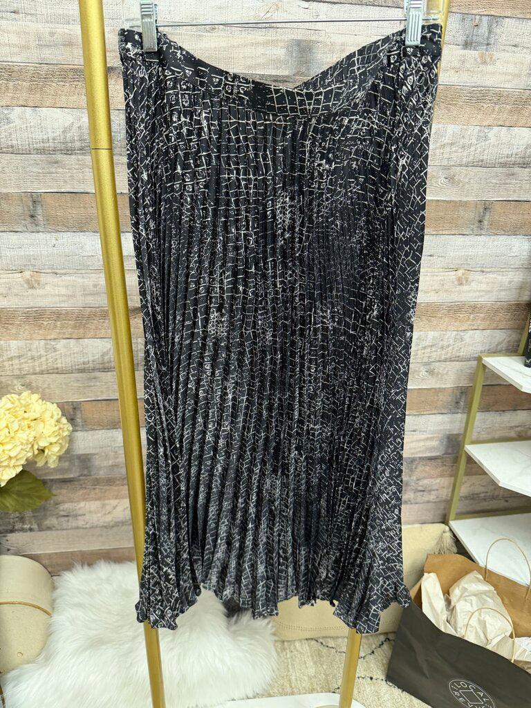 Vince Camuto Black Pleated Skirt With