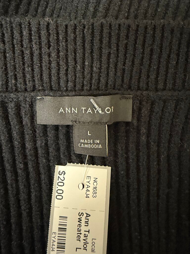 Ann Taylor Black Ribbed Knit Sweater
