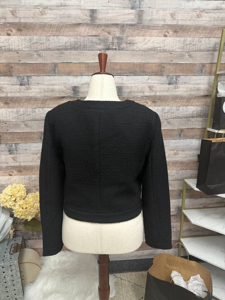 Ann Taylor Black Tweed Cropped Jacket With Gold Button Detials Ann Taylor Black 10 women JACKETS & COATS