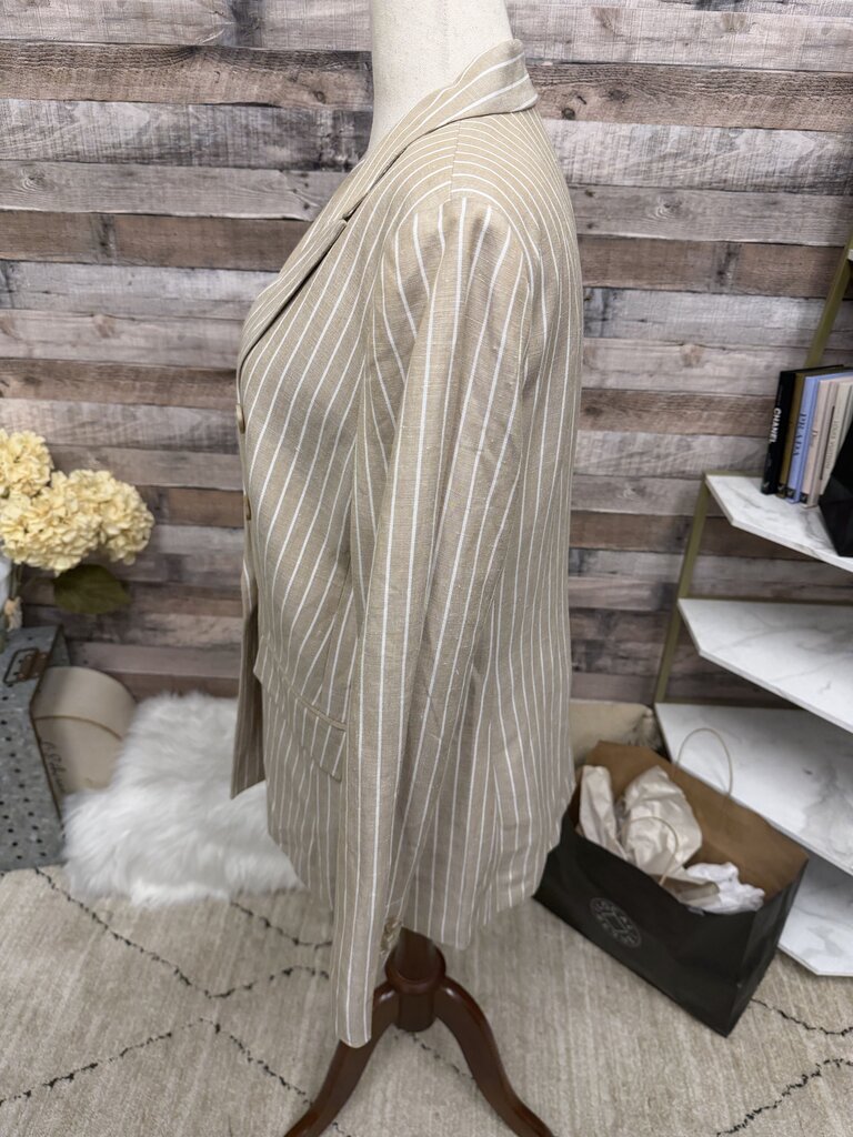 Loft Tan & White Stripped Blazer