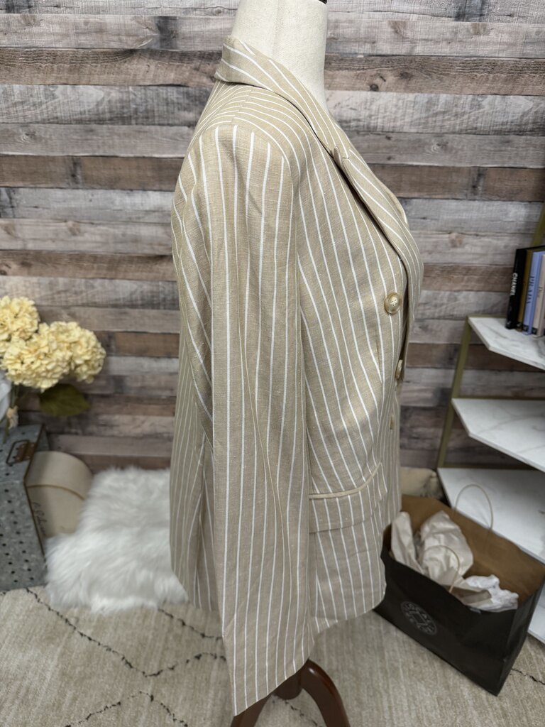 Loft Tan & White Stripped Blazer