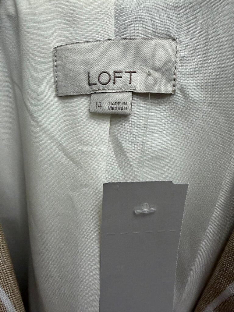 Loft Tan & White Stripped Blazer