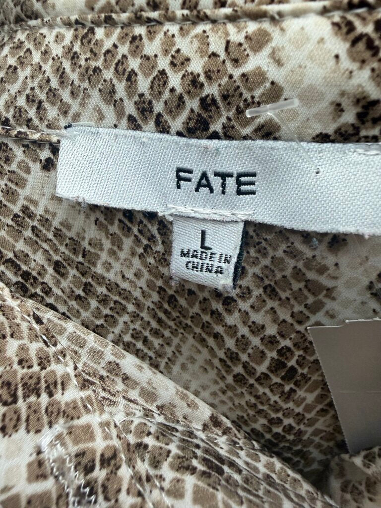 FATE Snakeskin Print Button Down Long Sleeve Shirt