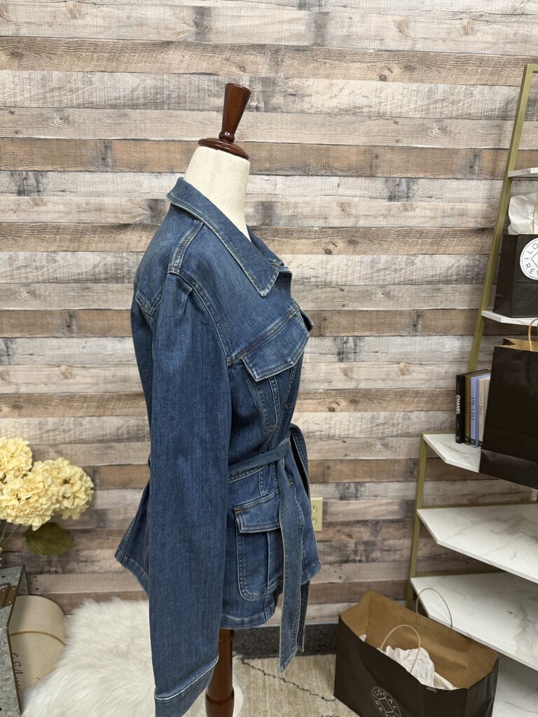 SPANX Denim Jacket With Tie Belt