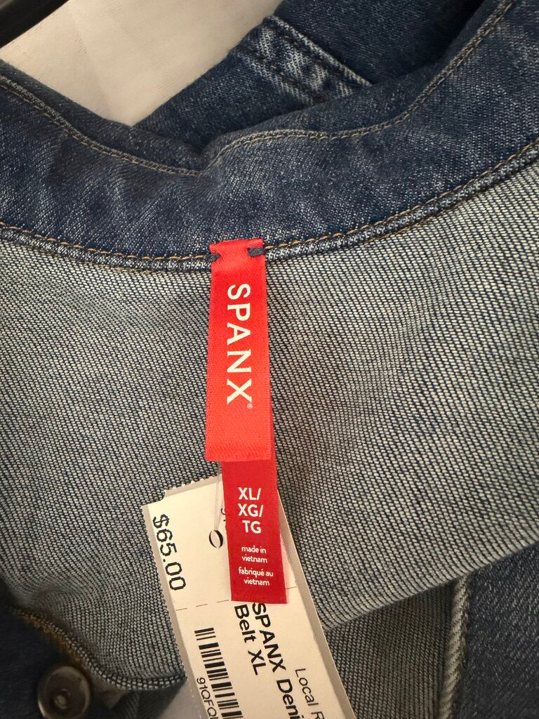 SPANX Denim Jacket With Tie Belt