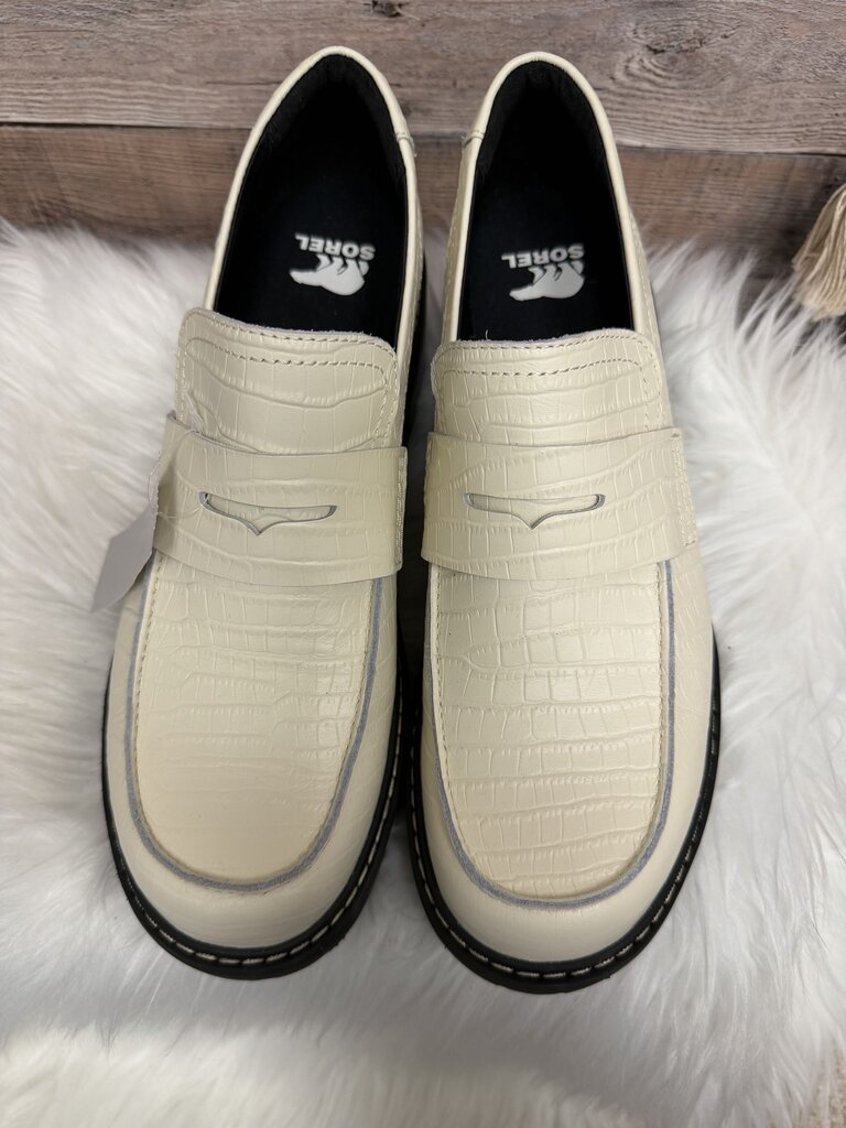 Sorel White Leather Slip-On Loafer