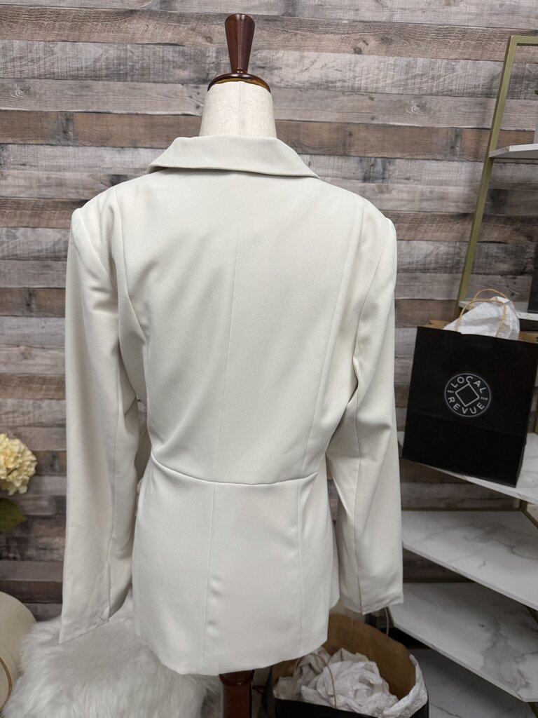 NWT Spanx Cream Open Front Blazer With Tie