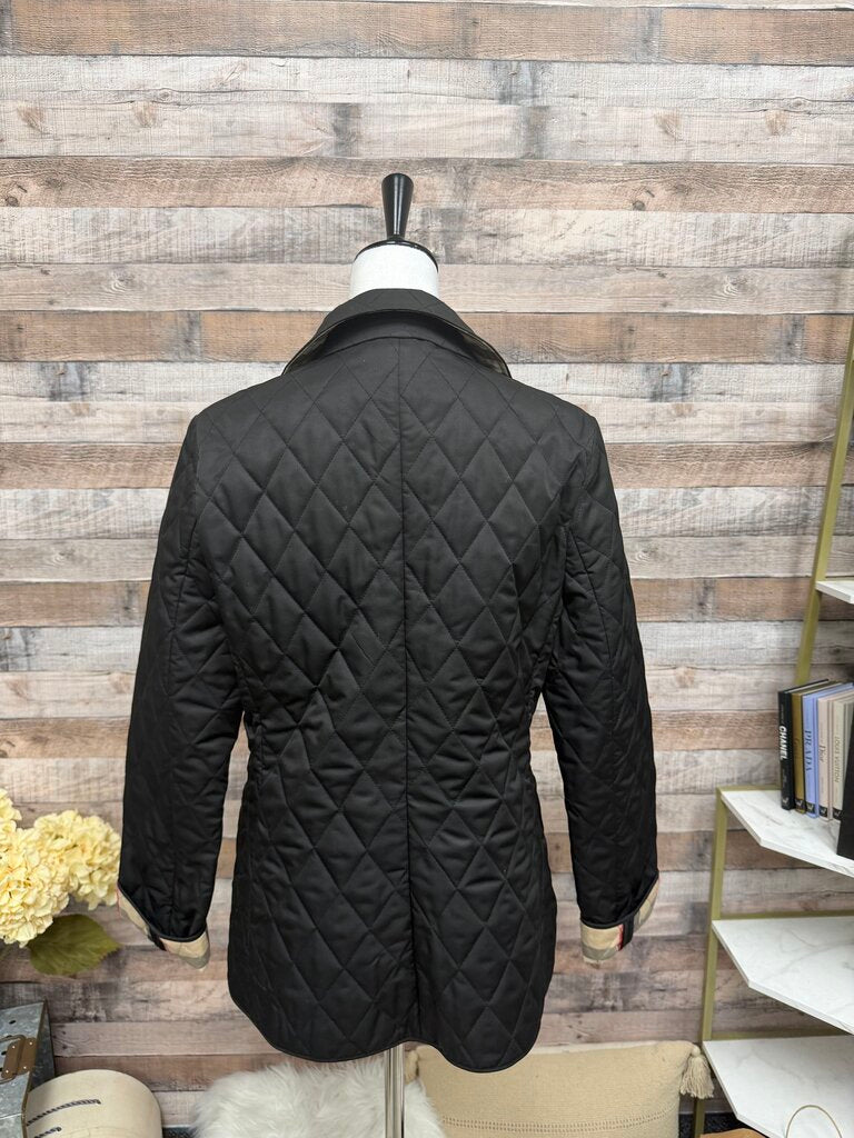 Burberry Brit Black Jacket With Nova Check Lining