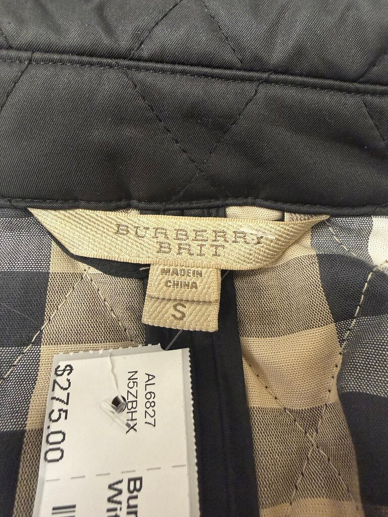 Burberry Brit Black Jacket With Nova Check Lining