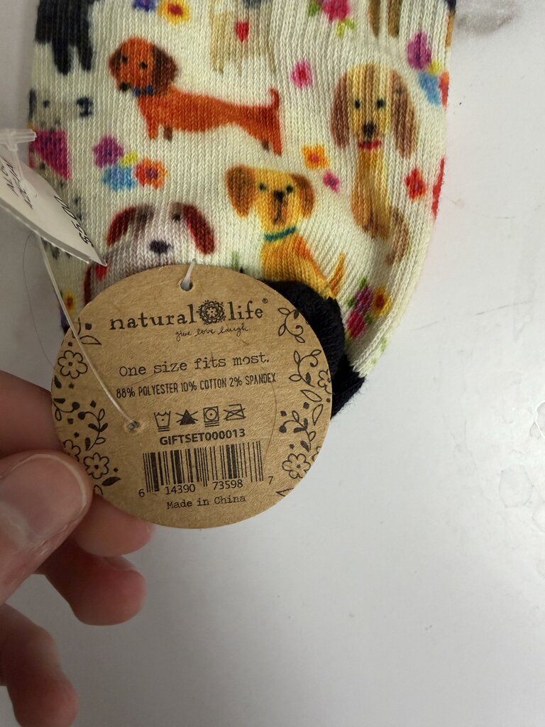 Natural Life Multicolor Dog Print Socks