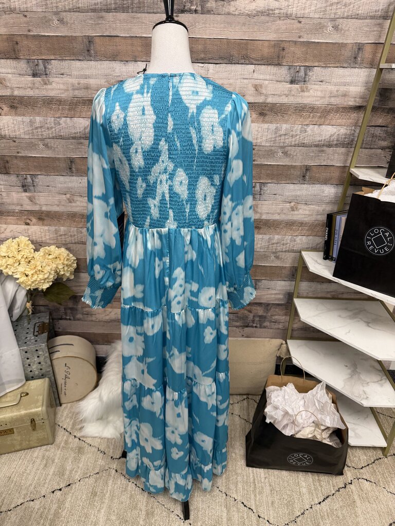 NWT Tuckernuck Turquoise Tiered Floral Maxi