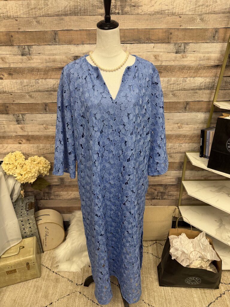 Tuckernuck Jamie Blue Lace 3/4 Sleeve Dress