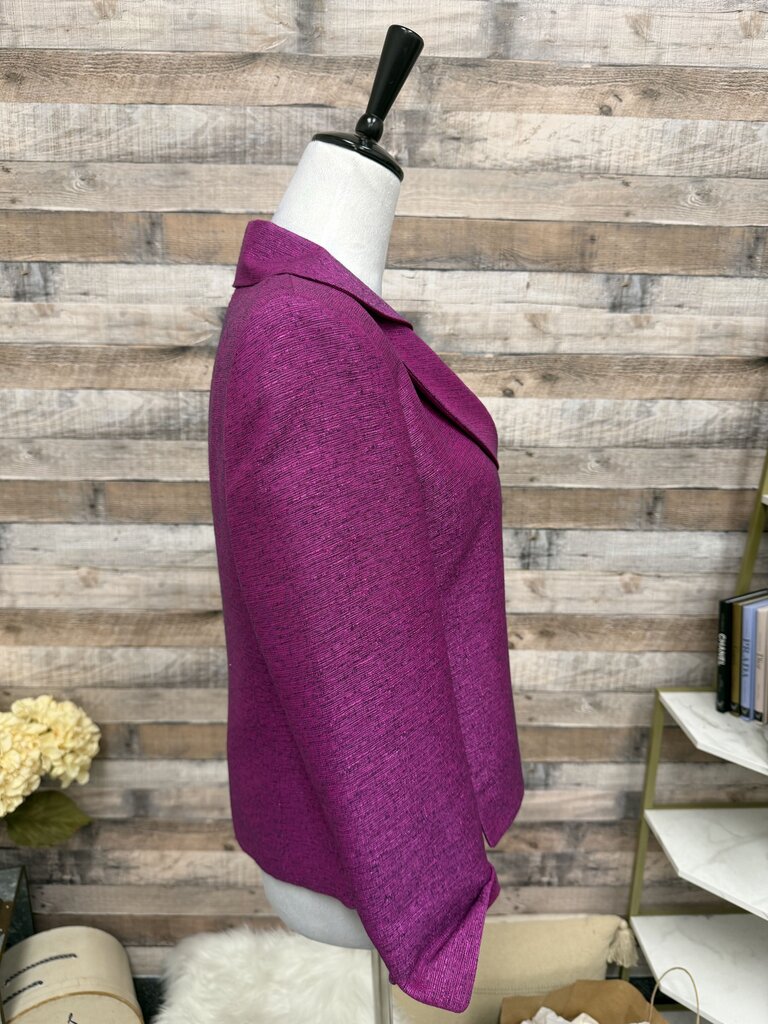 NWT Kasper Magenta Textured Metallic Blazer