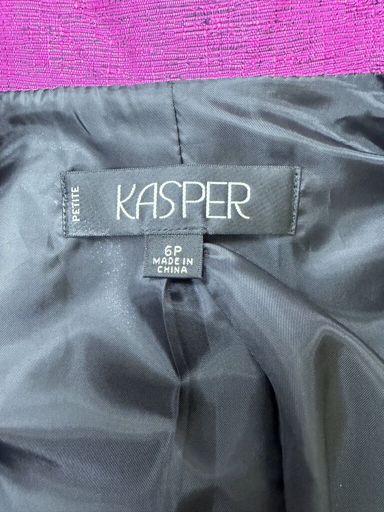 NWT Kasper Magenta Textured Metallic Blazer