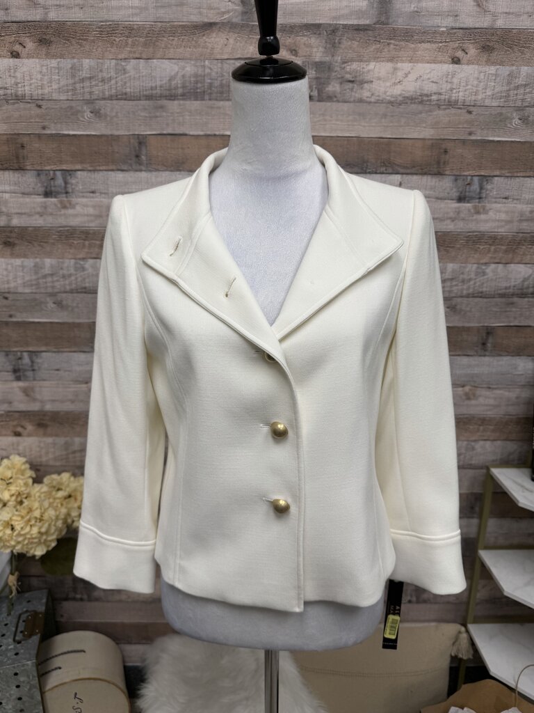 NWT Alex Marie Off White Cropped Blazer w/Gold Buttons