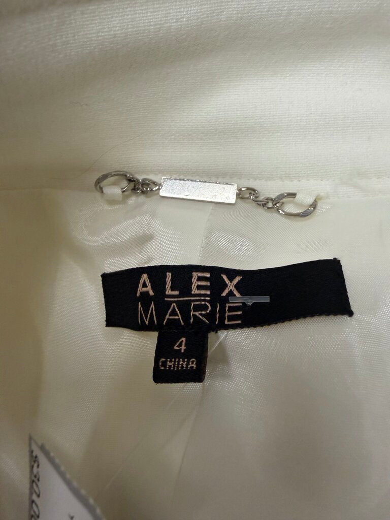 NWT Alex Marie Off White Cropped Blazer w/Gold Buttons
