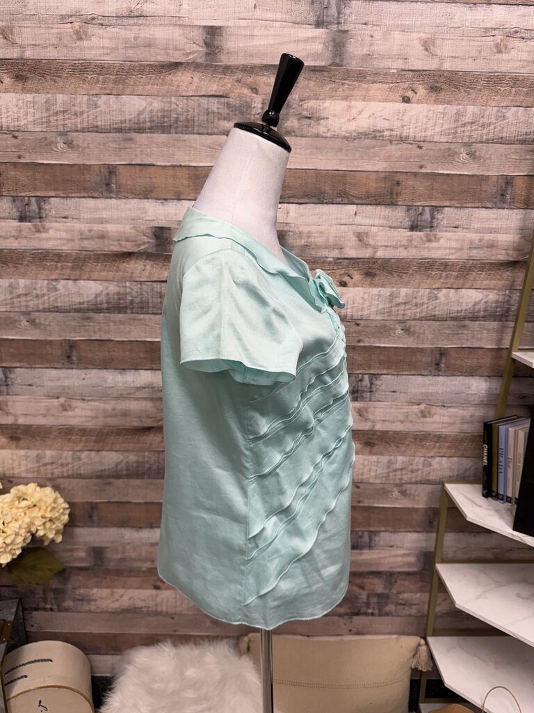 NWT Talbots Powder Blue Soft Cotton Ruffle