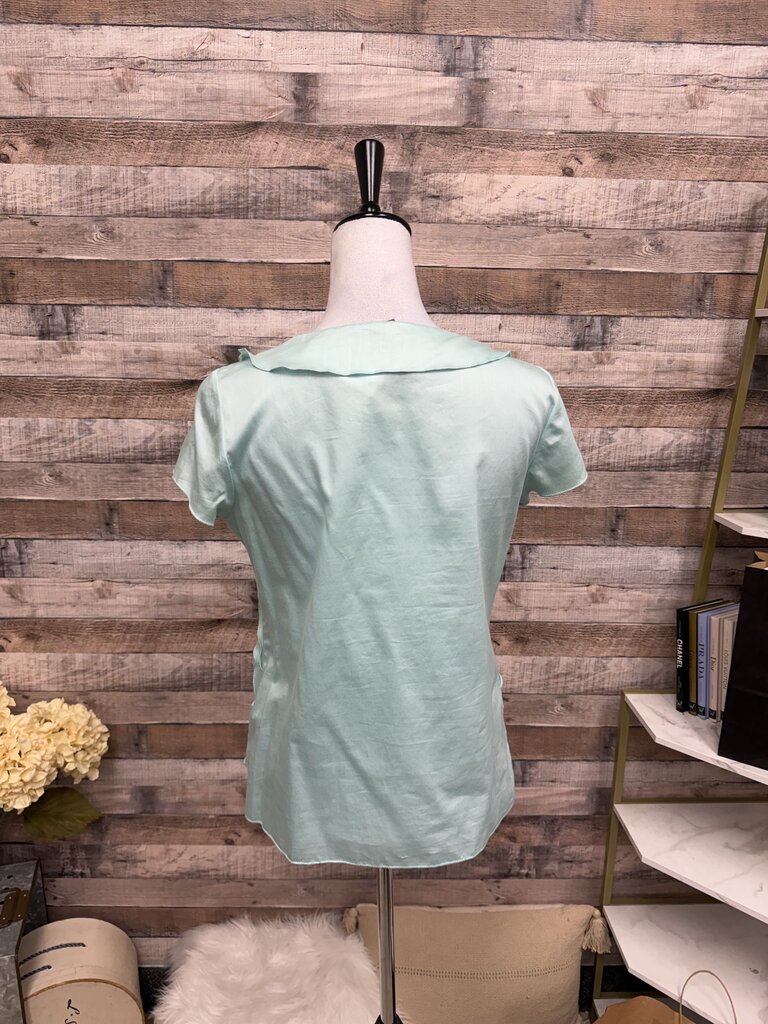 NWT Talbots Powder Blue Soft Cotton Ruffle