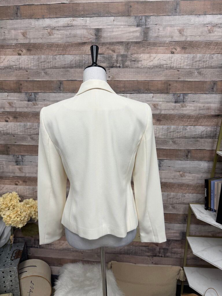 Karen Scott Ivory Notch Lapel Blazer