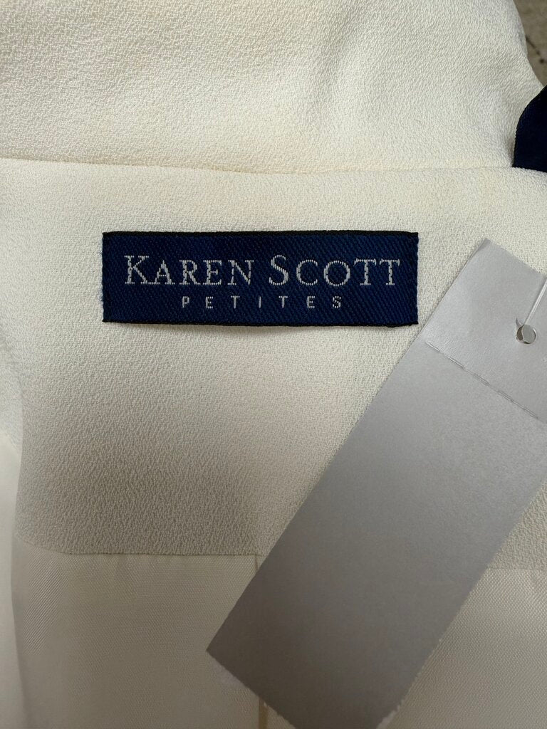 Karen Scott Ivory Notch Lapel Blazer
