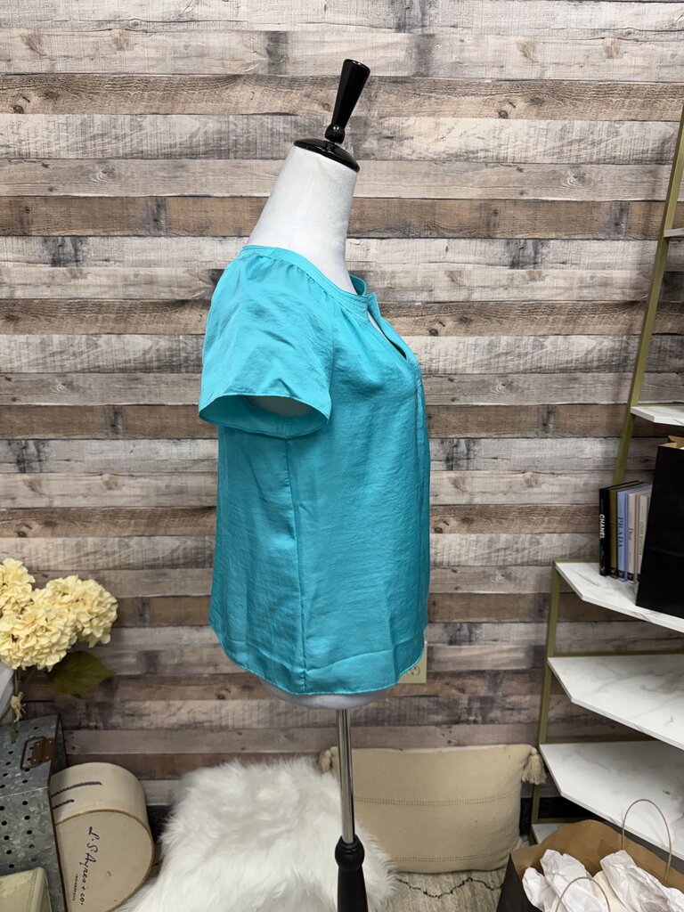 Talbot Turquoise Short Sleeve Split Neck