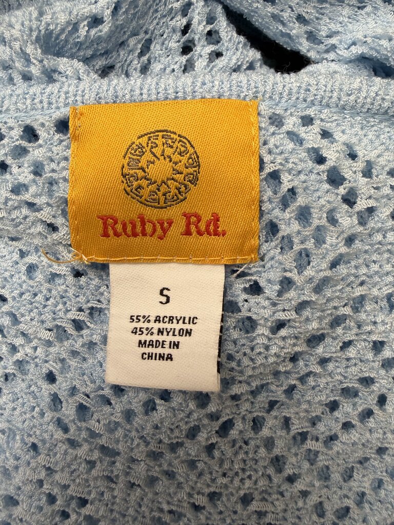 NWT Ruby Rd Powder Blue Crochet Shrug