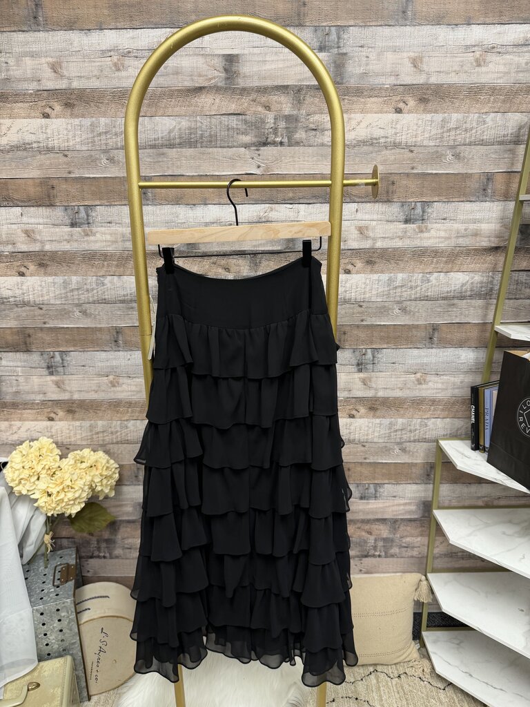 NWT Talbots Black Ruffle Tiered Skirt