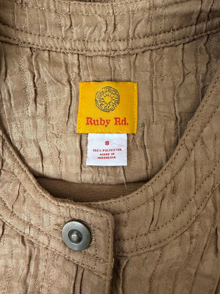 NWT Ruby Rd Camel Textured Button Down