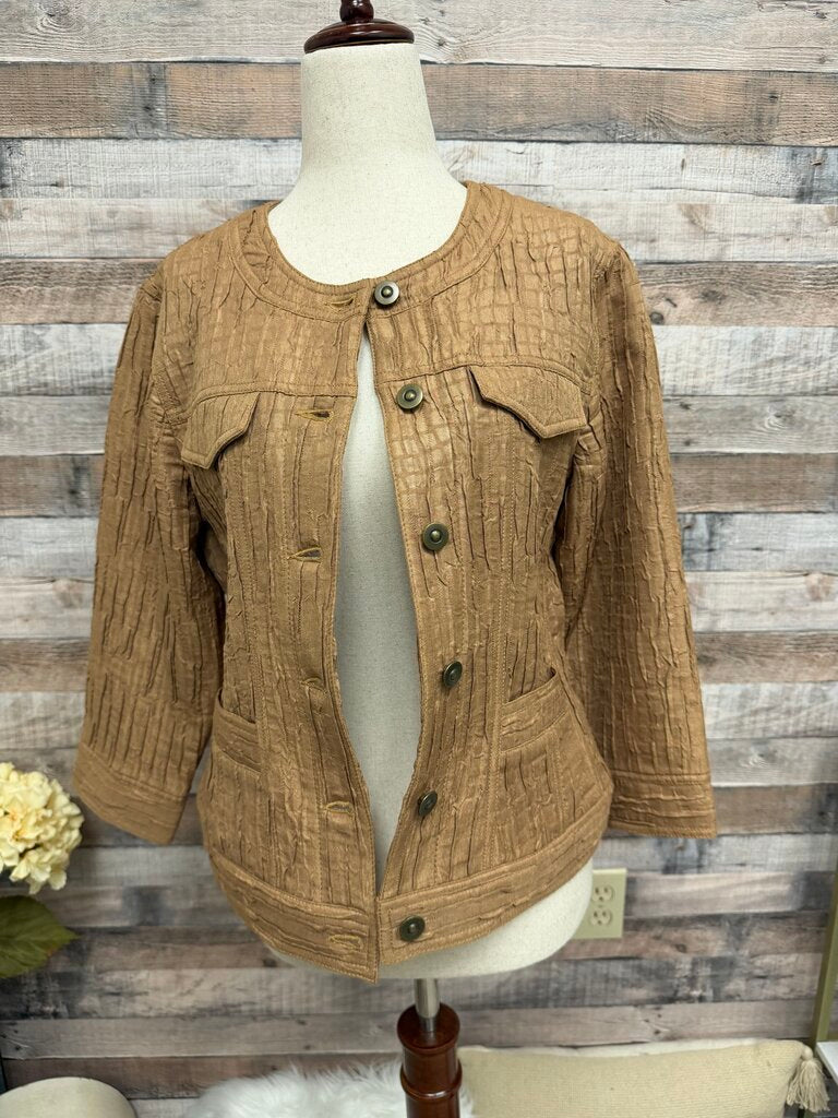 NWT Ruby Rd Camel Textured Button Down