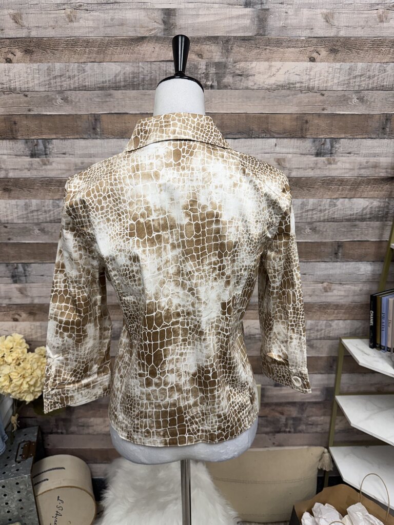 Sportelle Tan & Ivory Animal Print Jacket