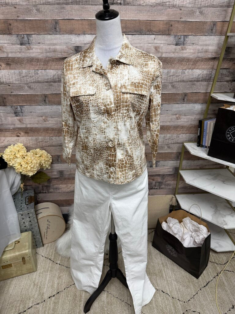 Sportelle Tan & Ivory Animal Print Jacket