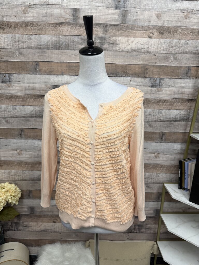NWT Talbot Peach Ruffle Front Cardigan