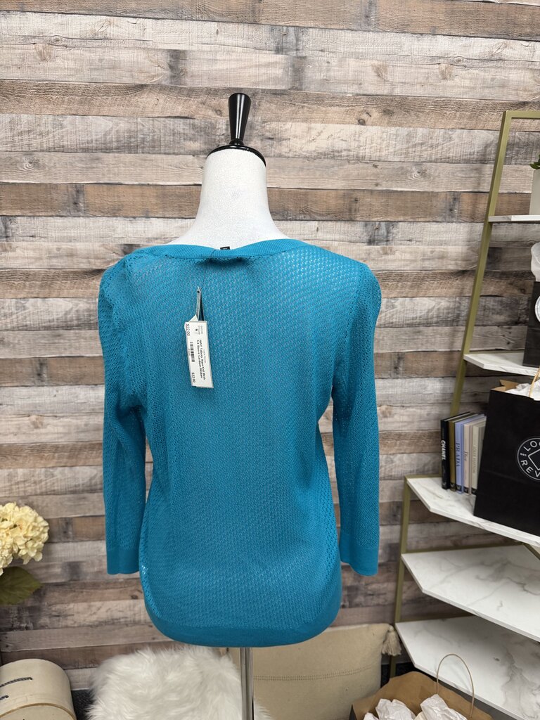 NWT Talbots Aqua Knit Mesh 3/4 Sleeve Cardigan