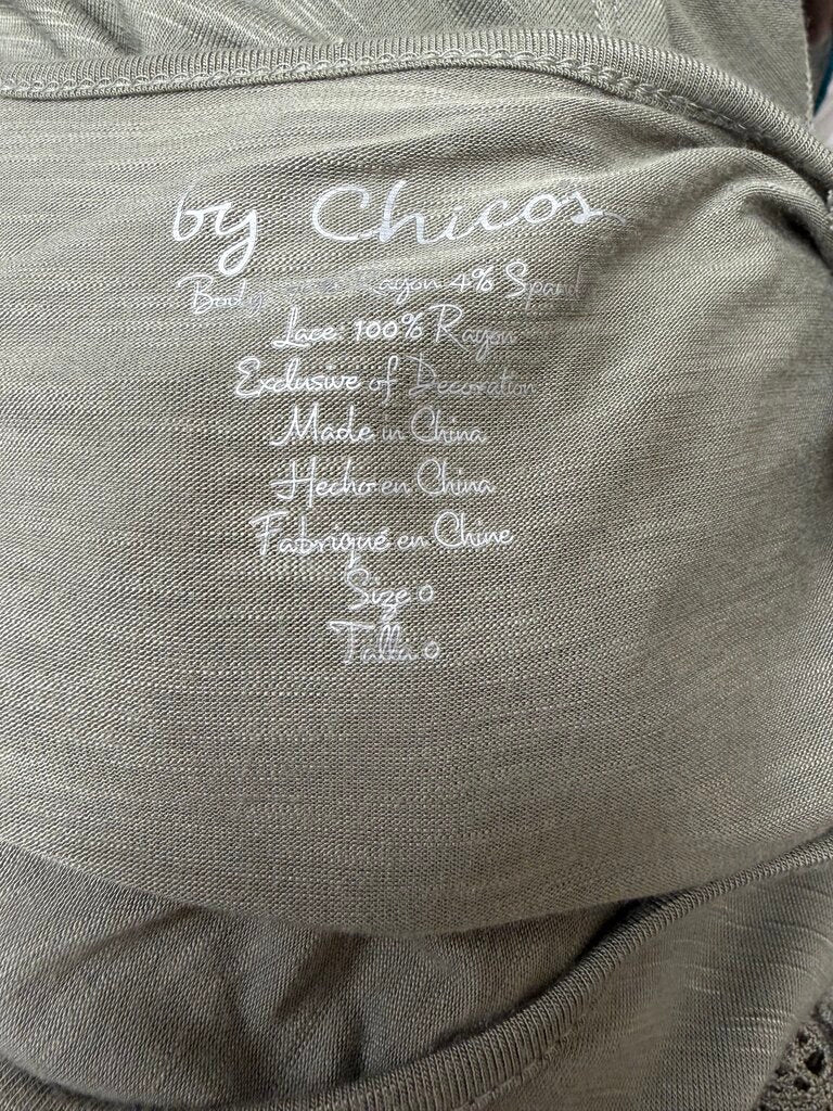 Chico's Grey Long Sleeve With Lace Sleeves S