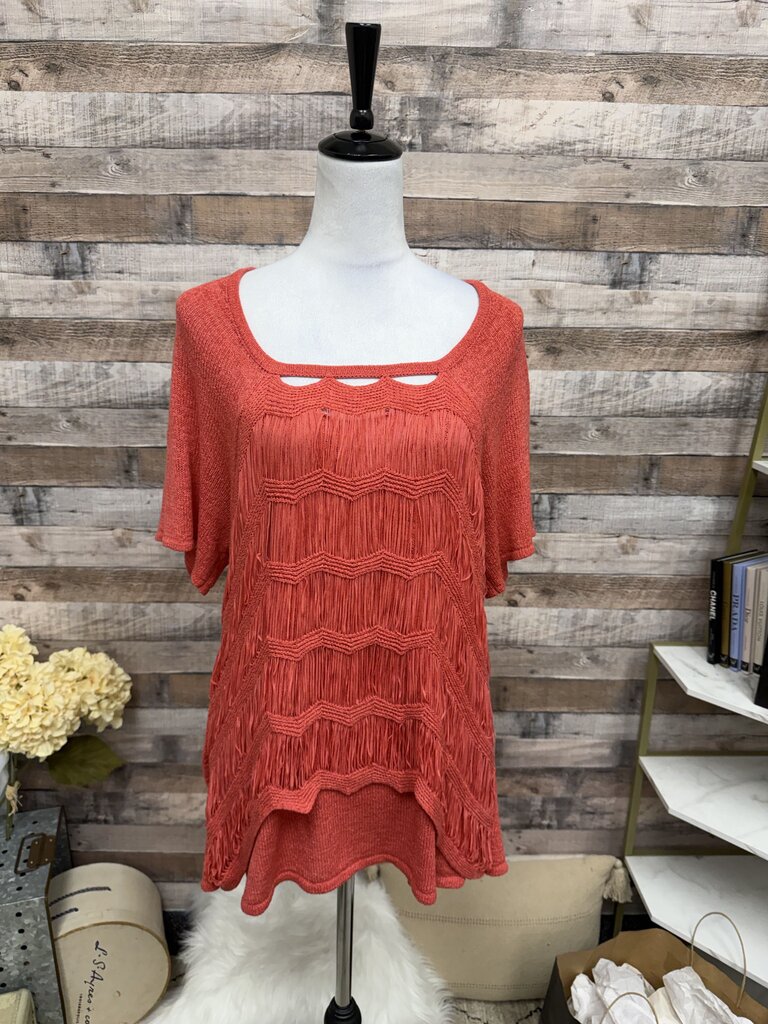 Chico's Coral Knit Sweater Top XL