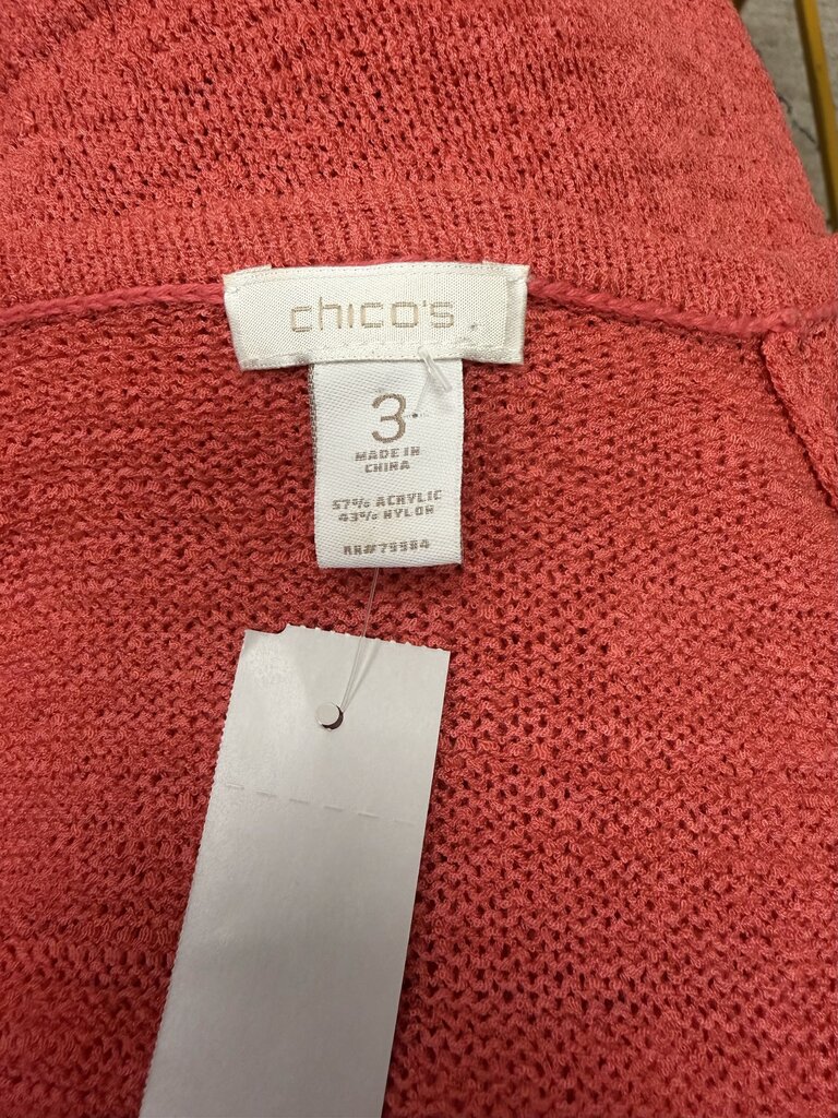 Chico's Coral Knit Sweater Top XL