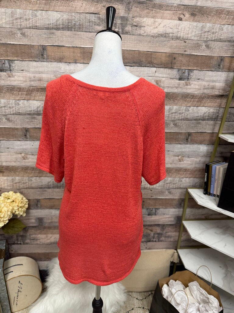 Chico's Coral Knit Sweater Top XL
