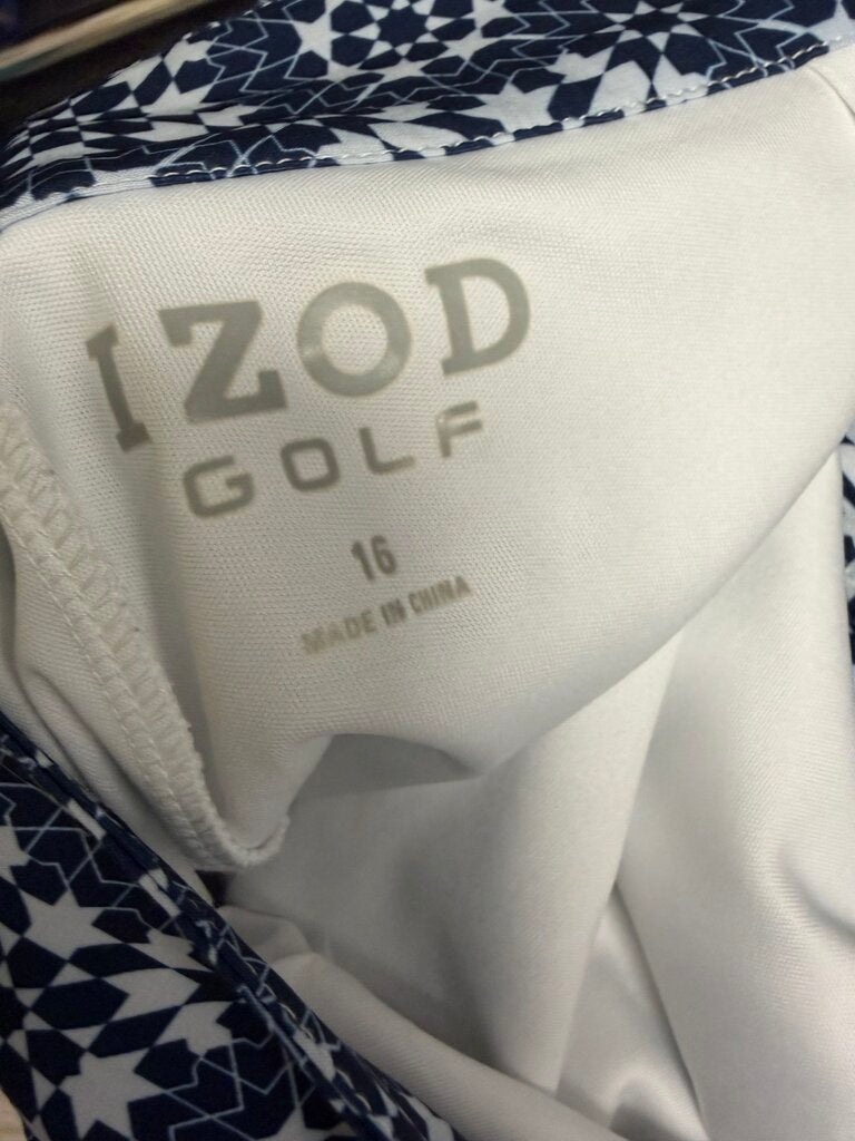 IZOD GOLF Blue Batik Print Skirt 16