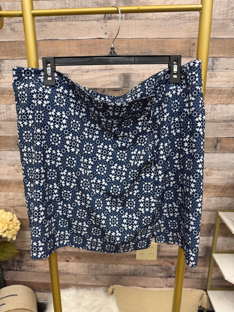 IZOD GOLF Blue Batik Print Skirt 16