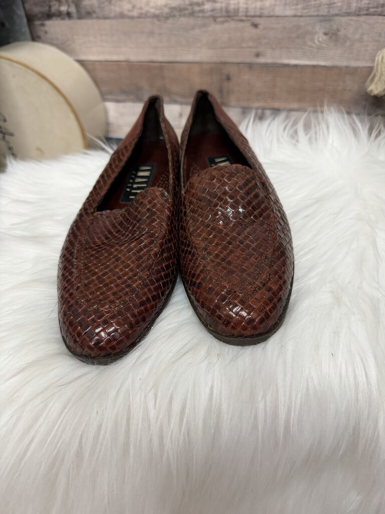 Amalfi Italy Burgundy Woven Leather Loafers