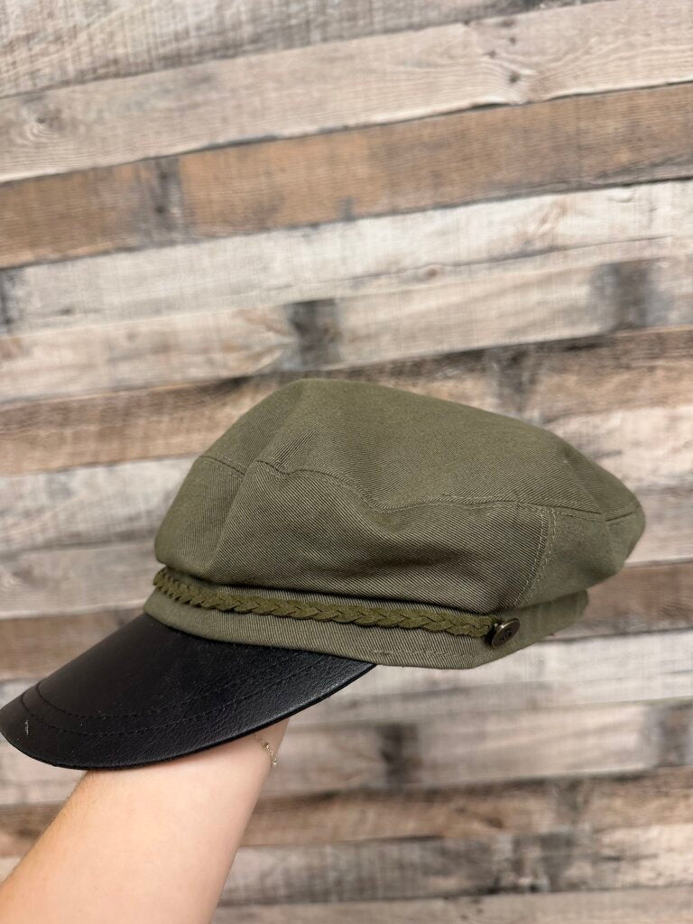 Peter Grimm Olive Green Newsboy Cap
