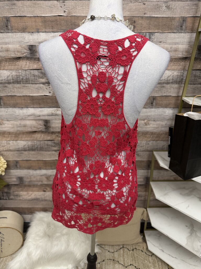 Bar 111 Red Crochet Tank Top