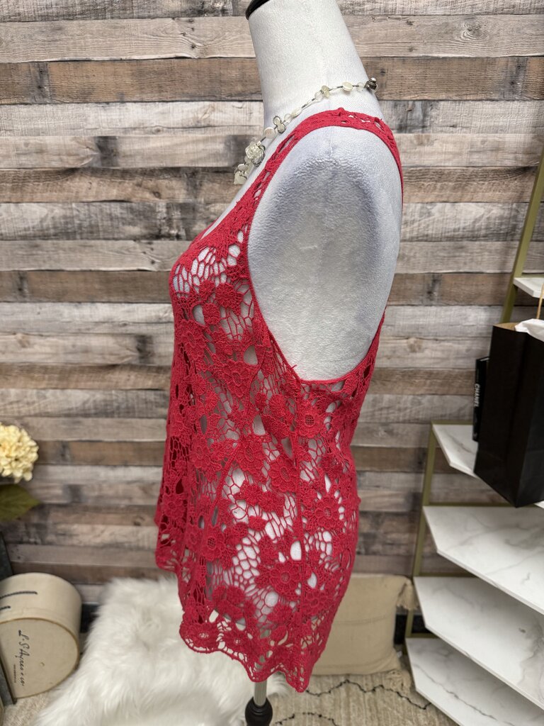 Bar 111 Red Crochet Tank Top